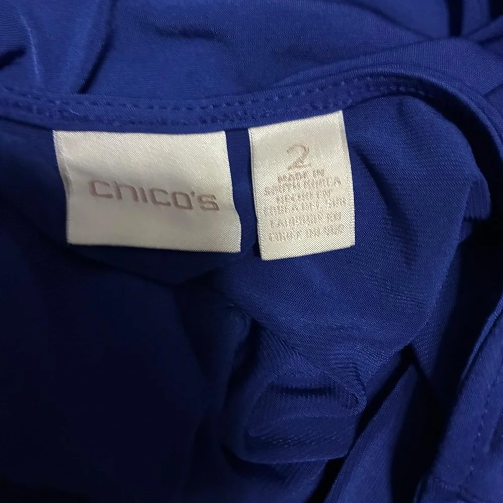 Chico's | Cobalt Blue Short Sleeve Tee Size Large (2) - Picture 3 of 6